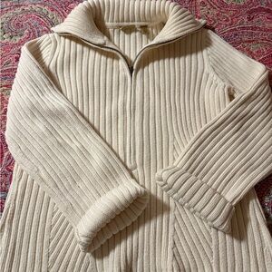 Caslon Cream Ribbed Women's Cardigan